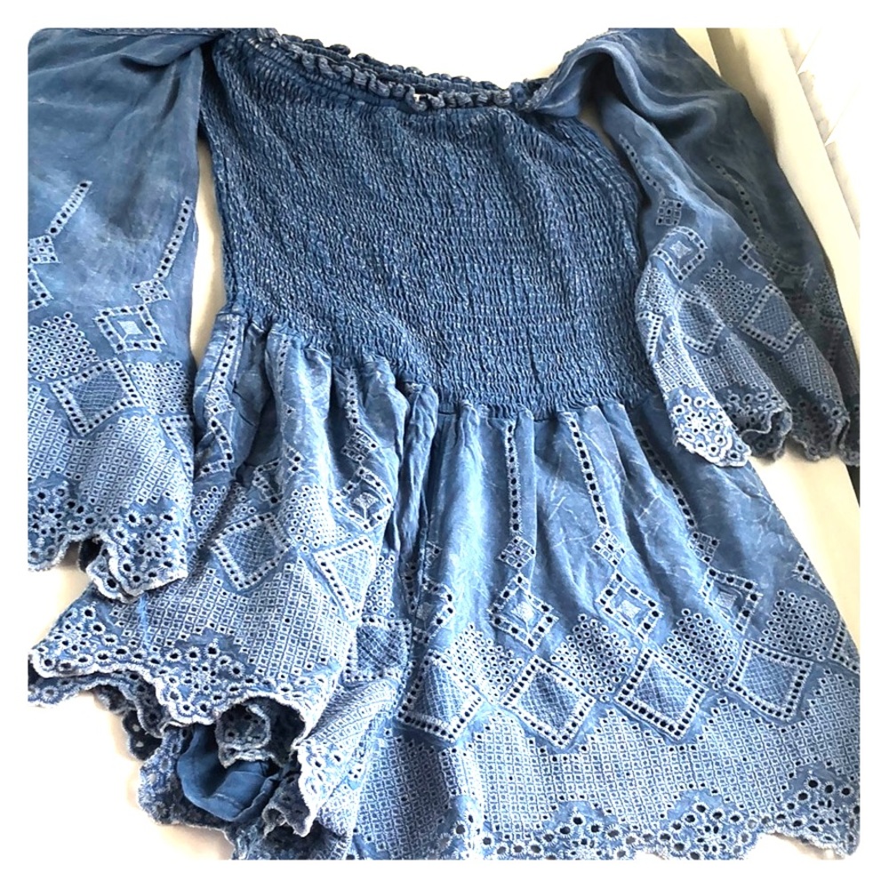 boho denim-like romper